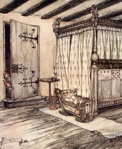 ..Melkein keijuaika, kuvitus William Shakespearen "Kesäyön unelmasta", 1908 tekijältä Arthur Rackham